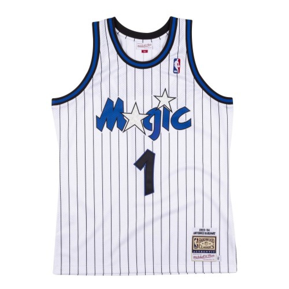 Men's Orlando Magic Anfernee Hardaway #1 Throwback White 93-94 Hardwood Classics Jersey-Pro Kit Vault | Brand New 26/27 Sports Jerseys